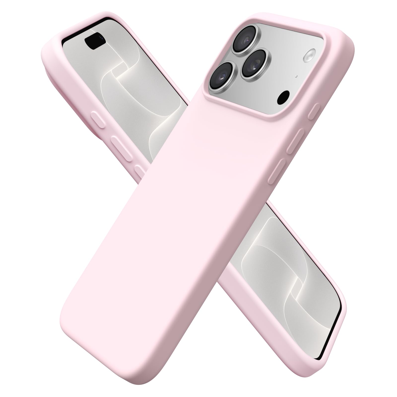 for iPhone 18 Pro Max Case, Liquid Silicone, Chalk Pink