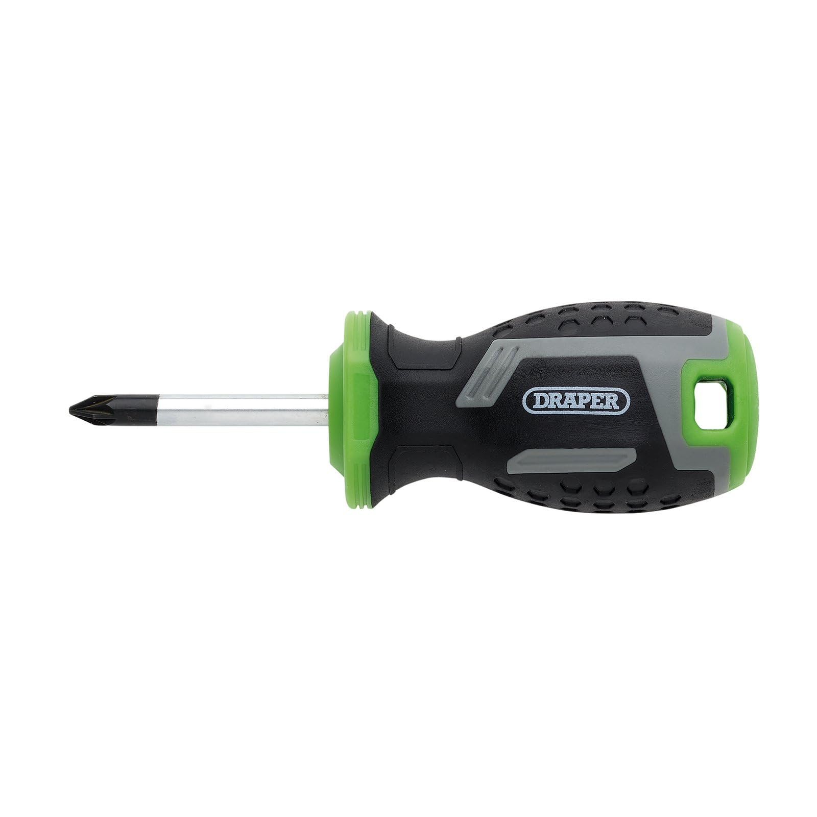 Draper Pozi Soft Grip Screwdriver, PZ1 x 38mm - 13367 - Magnetic Tip, CRV Blade, Grey and Black - Image 2