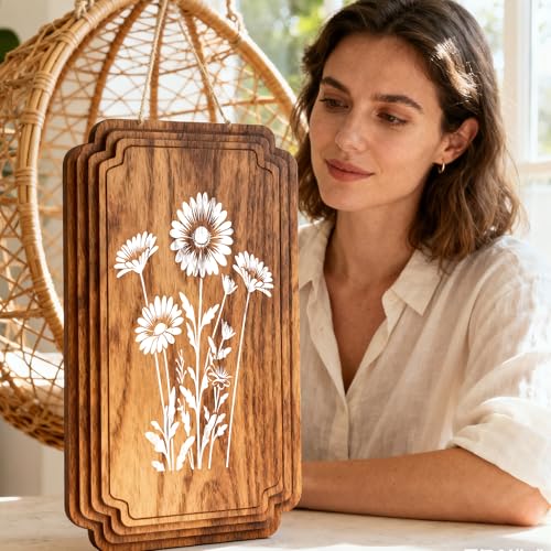 Plantillas florales Sitsink 9 piezas reutilizables de ramos vintage para lienzo pared y artesanías 8