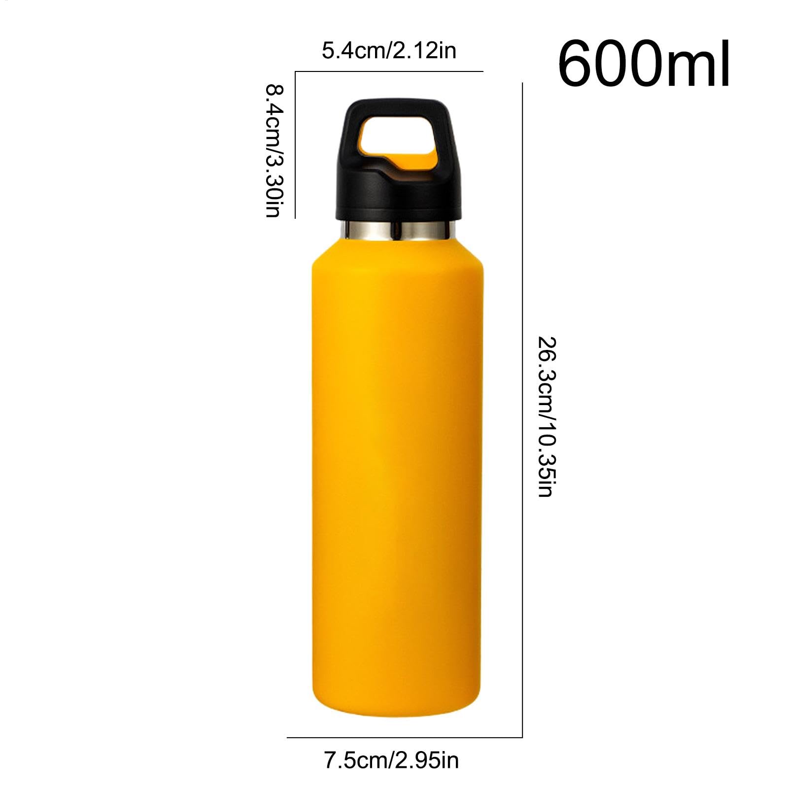 Isolierflaschen 600 ml Edelstahl Deckel mit einfacher Öffnung | Isolierte Trinkflasche Für Reisen Als Reisebecher Für Heiße Und Kalte Getränke Tee Kaffee Outdoor Reisen Radfahren Camping