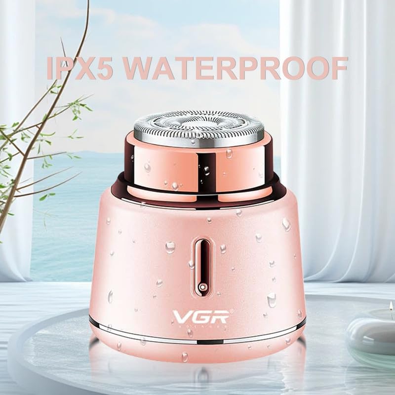 VGR V-737 Compact Mini eyebrow trimmer for women, epilator for women, facial hair remover for women,Face, Lips, Nose Hair Removal Electric Trimmer IPX5 Waterproof Led Indicator 90 min Runtime, Green 6 515dGtpKX L