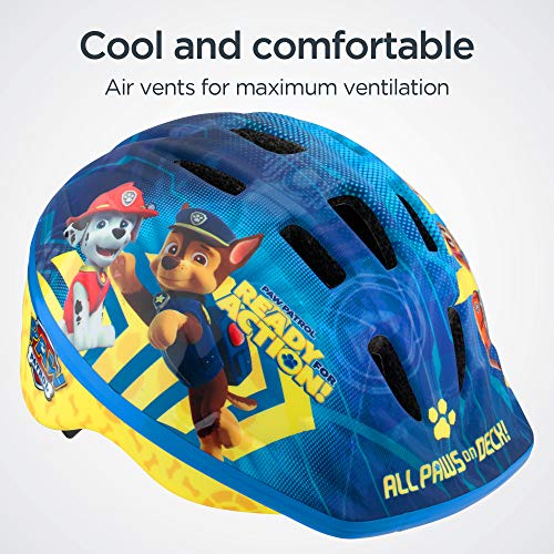 Nickelodeon Paw Patrol Kids Bike Helmet, Toddler 3-5 Years, Adjustable Fit, Vents, X-Small, All Paws Blue #TOP1