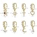6ixGosh Dangle Nose Rings Hoop for Surgical Steel Women Septum Nose Piercing Jewelry Cartilage Earring CZ Flower Leaf Star Butterfly Daith Tragus Helix Lip Piercing, Silver Gold Rose Gold, 1