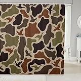 Erosebridal Duck Hunting Shower Curtain 72' Wx72 L Army Camo Waterproof Bathroom Accessories Camouflage Military Bath Curtain for Bathroom Showers Wild Woodland Farmhouse