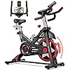 POOBOO Exercise Bike, Stationary Bike for Home Gym, Indoor Cycling Bike w/Comfortable Seat Cushion & Tablet Mount, Silent Belt Drive Indoor Bike for Cardio Workout