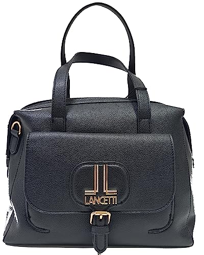 Before by Luigi Benetton Borsa Donna LANCETTI Bauletto con due Manici e Tracolla Regolabile ART: LL22W-104-2 LINEA ISAURA Dimensioni 30 X 22 X 14 (NERO)