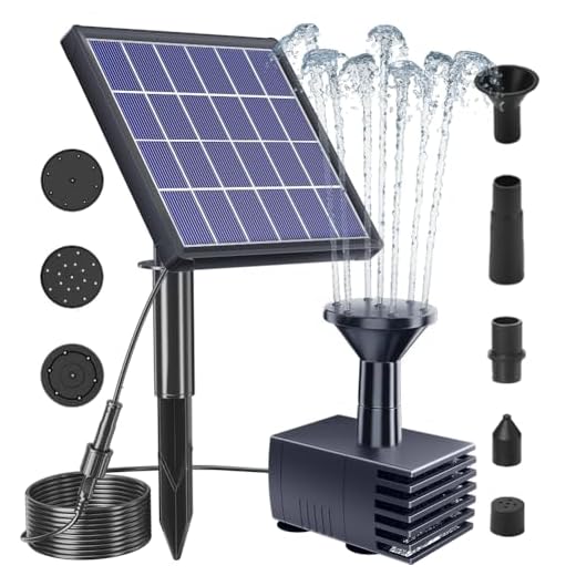 Biling Solar Bird Bath Fountain with Panel (250L/H, 2.2W), 2020 Upgrade Solar Fountain Water Pump Kit, Solar Powered Fountain Pump Outdoor for Bird Bath Pond Garden Pool Fish Tank Aquarium