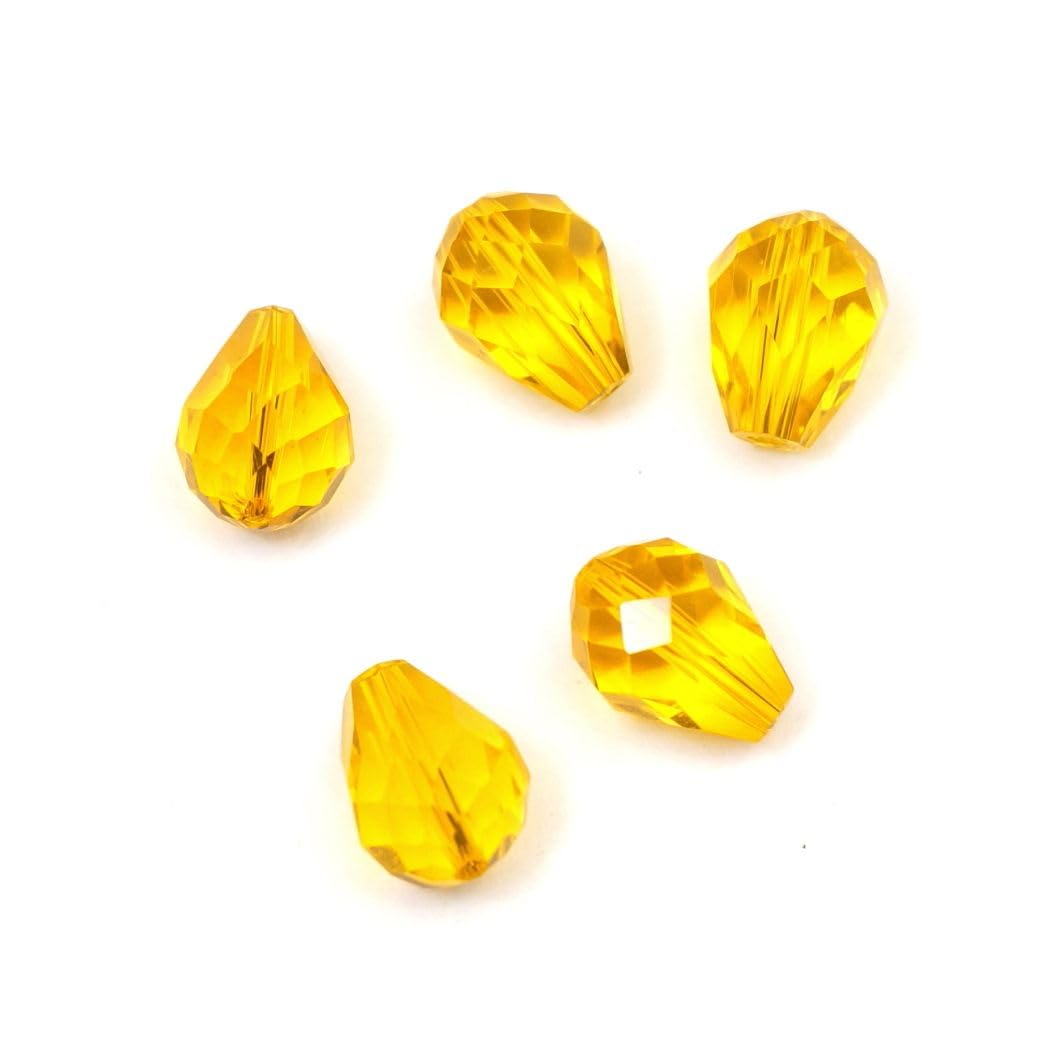 24 perline Adabele austriache sfaccettate a goccia, 8 mm, colore giallo topazio chiaro, compatibili con 5500 cristalli Swarovski Preciosa SST-808