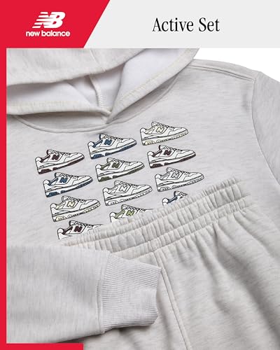 New Balance Boys Tracksuit Set - 2 Piece Classic Hoodie Sweatshirt and Boys Jogger Sweatpants with Pockets (Sizes: 8-16)2