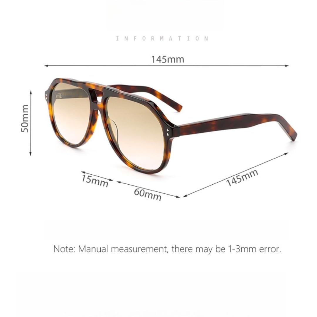 Occhiali da sole con lenti sfumate, montatura grande, polarizzate in acetato, stile retrò, protezione UV400.