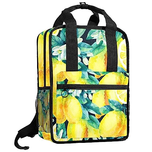 Sac à dos pour garçons motif aquarelle citron feuilles multicolore