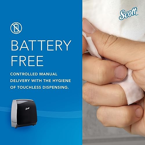Image of Scott Professional Manual Hard Roll Paper Towel Dispenser (34346) | Black, Wall Mounted, Compatible with Scott Pro Blue Core Towels