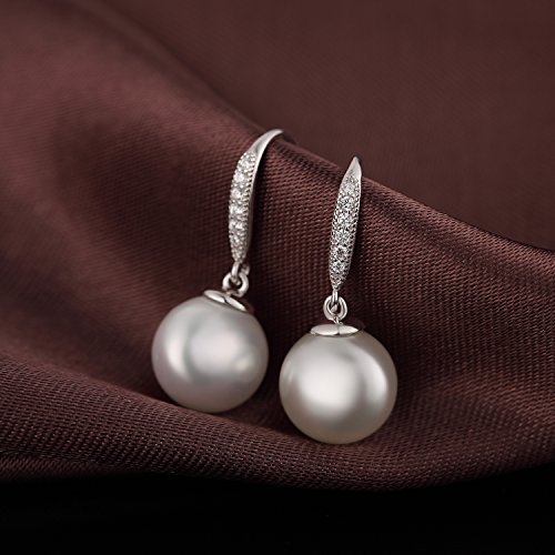 Pearl Earrings Women Dangle Drop Pearl Earrings Fashion Pearl Dangle Earrings Sterling Silver Leverback Pearl Earrings For Women Hypoallergenic Faux Pearl Earrings White Pearl Drop Earrings #TOP4
