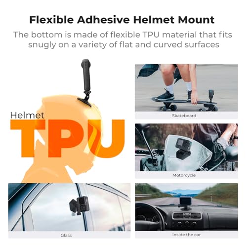 Image of K&F CONCEPT 3Pack Flexible Adhesive Helmet Mount for GoPro Hero 13 /12 /11 /10 /9 /8 /7 Black, DJI Osmo Action 3 /4 /5 Pro, Insta360 X5 X4 X3 Flat Curved Surfaces Sticky Mount, Action Camera Accessories