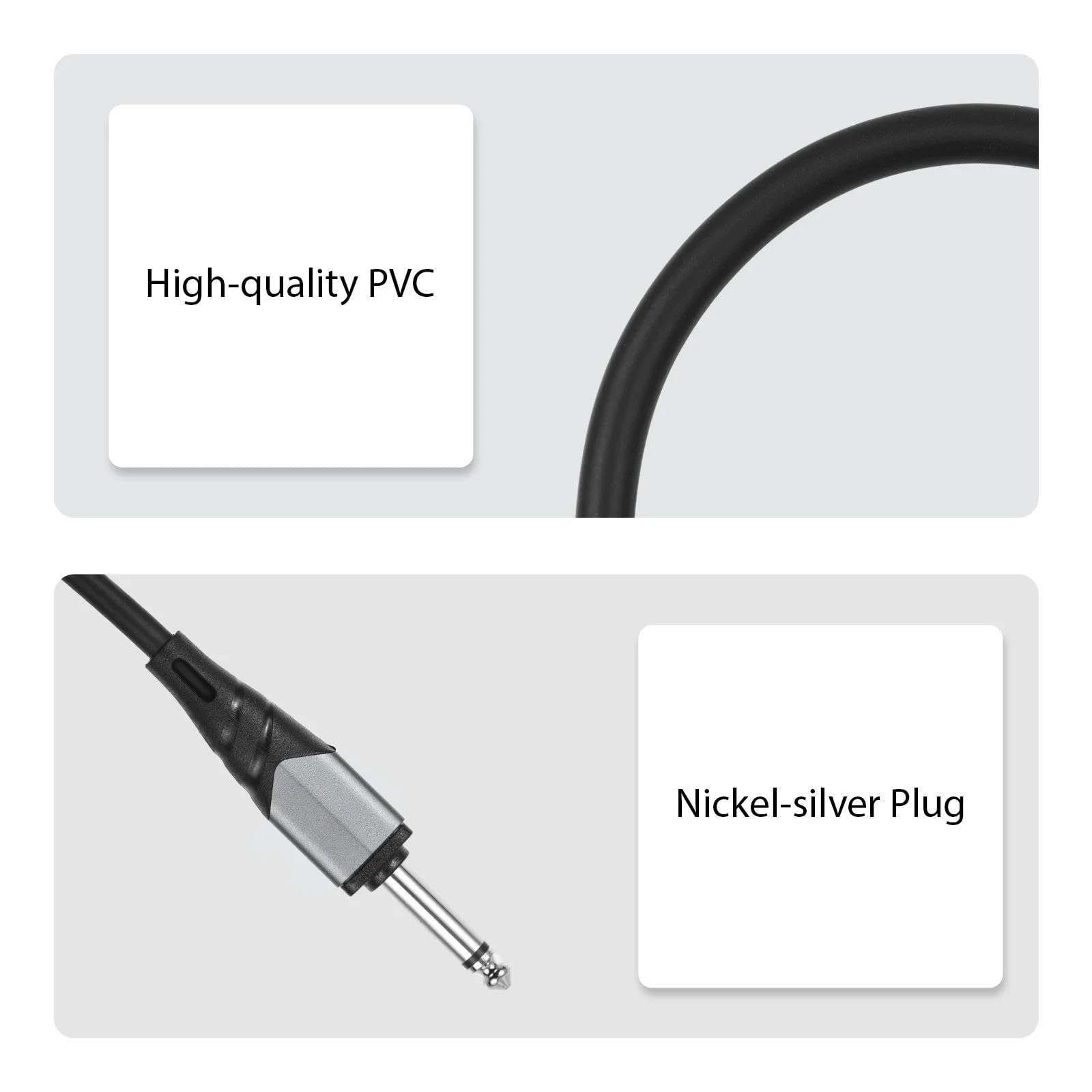 Kabel do instrumentu audio o długości 10 m/33 stóp Złącze 6,35 mm z męskiego na męskie 1/4 cala Gitary Kabel Instrumentalny