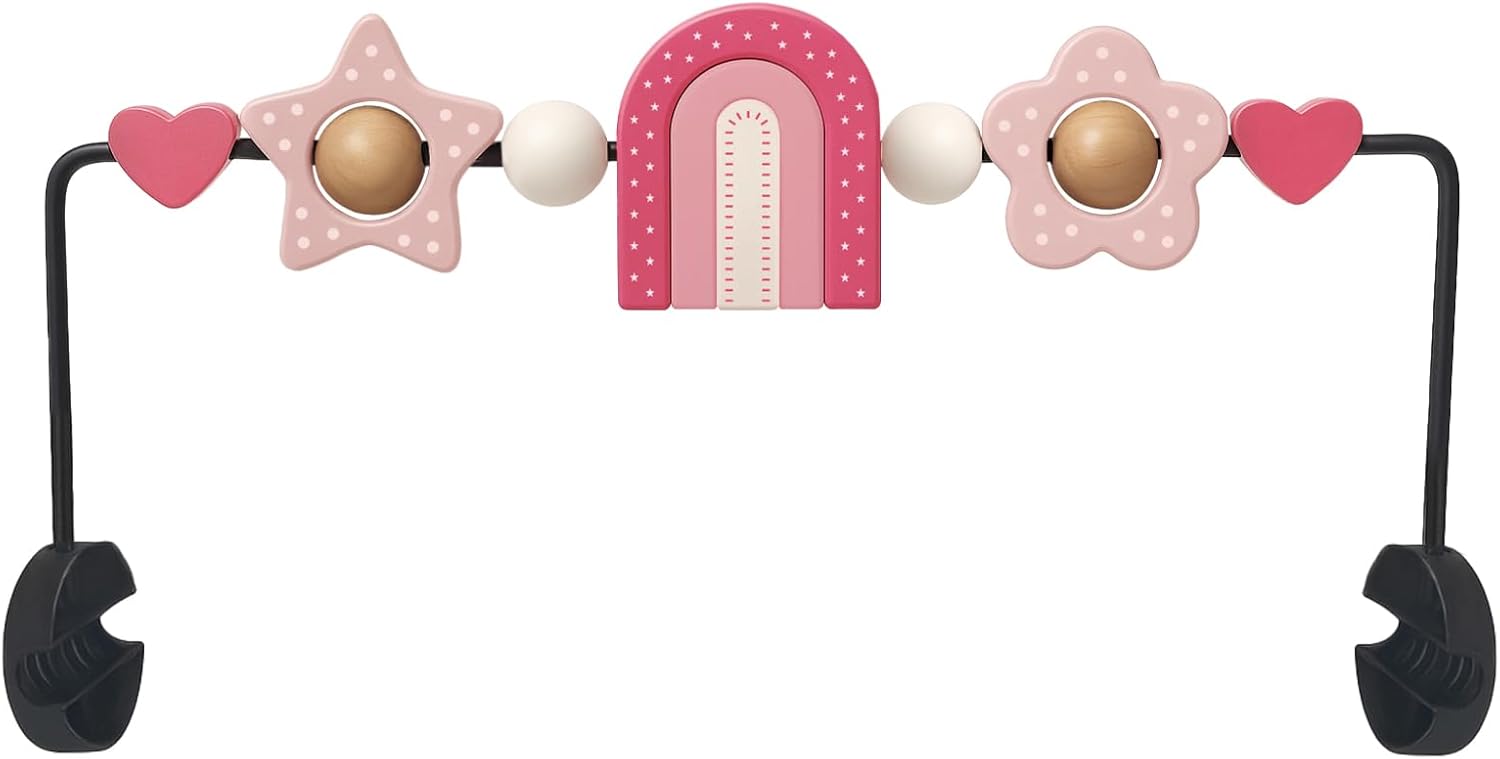 Baby Bouncer Toy Bar– Compatible with Baby Bjorn Bouncer, Wooden Baby Toy Bar Attachment with Spinning Toys, Detachable Bouncers ‎Accessory Gifts for Babies All Ages