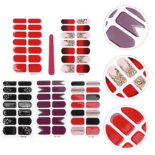5 Blatt Weihnachten Nagelaufkleber Nagelabziehbilder DIY Festliche Nageldekorationen Weihnachtsdekoration – Bild 7