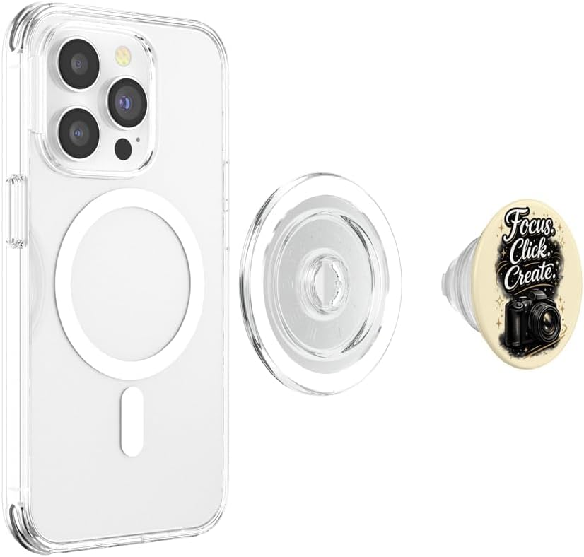 Focus. Click. Create. Motivational Photography Art PopSockets PopGrip for MagSafe image 3