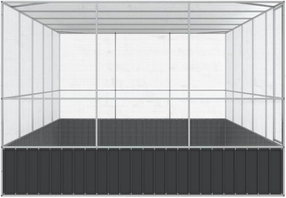 Outdoor Aviary Bird Cage, Galvanized Steel Outside Ample Activity Space Birdcage, 203.9"x120.9"x83.5",-301