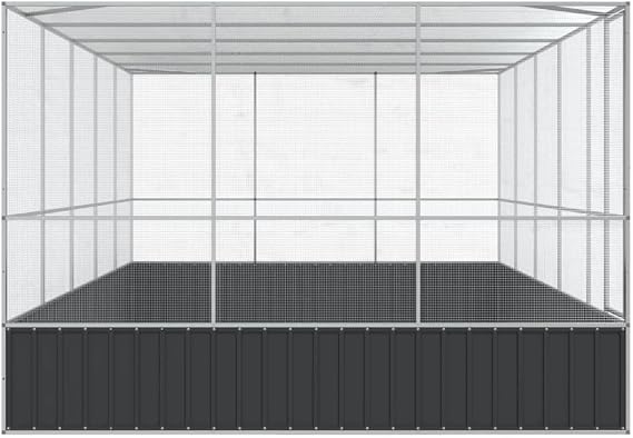 SKM Aviary Silver Galvanized Steel Large Aviary Rectangular,Silver (Weight 214.62KG)