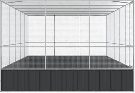 SKM Aviary Silver Galvanized Steel Large Aviary Rectangular,Silver (Weight 214.62KG)