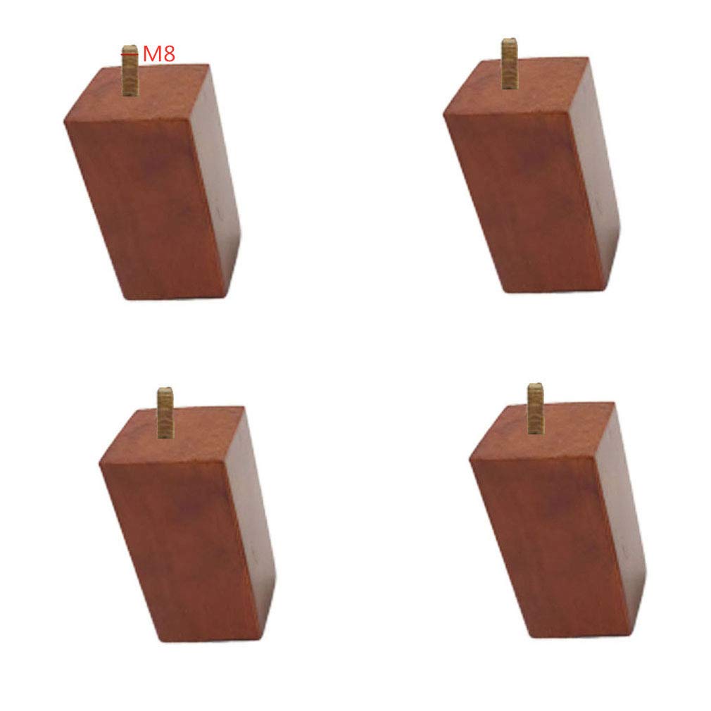 4 s, stolik kawowy do telewizora, otomana, komoda, stopka łóżka, twarde drewno ze śrubą M8, najwyższy rozmiar 3,2 "x,2"(Brown,10cm/3.9")
