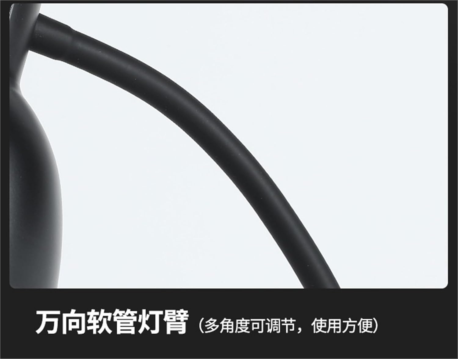 Eye Protection Adjustable Gooseneck Lamp with Wrought Iron Base Rotary Switch Desk Lamp(Black)