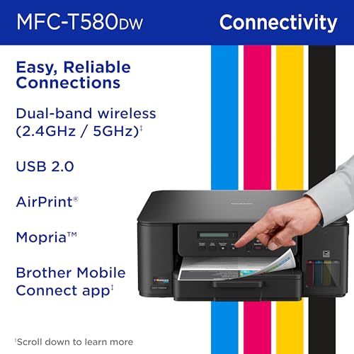 Brother INKvestment Tank 580 Wireless Color Inkjet All-in-One Printer | Includes up to 3 Years of Ink in-Box(1) and 3-Year Limited Warranty(2) (MFC-T580DW) by Brother - Image 6