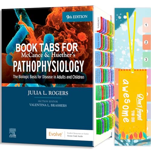 Index Tabs for McCance & Huether’s Pathophysiology: The Biologic Basis for Disease in Adults and Children 9th Edition, 56 Color Coded Laminated Tabs, 52 Chapter Tabs 4 Blank Tabs (Book not Included)