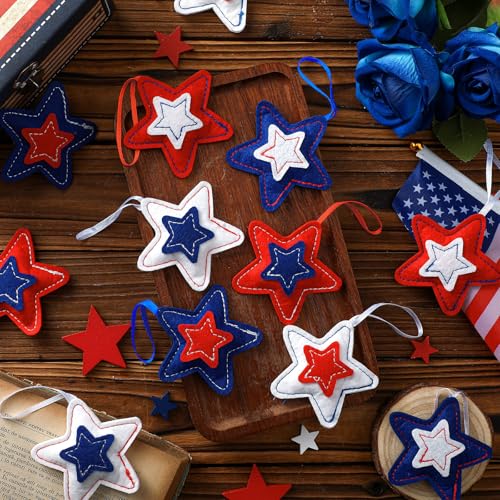 Geelin-18-Pcs-Memorial-Day-Star-Felt-Ornaments-Patriotic-4th-of-July-Hanging-Stars-314-Inch-White-Red-Blue-Independence-Day-Tree-Decorations-for-Memorial-Veteran-Day-Party-DecorClassic-Style Geelin 18 Pcs Memorial Day Star Felt Ornaments Patriotic 4th of July Hanging Stars 314 Inch White Red Blue Independence Day Tree Decorations for Memorial Veteran Day Party DecorClassic Style