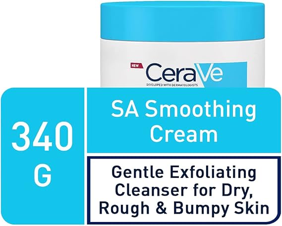 CeraVe SA Smoothing Cream for Rough and Bumpy Skin 340g & Hydrating Cleanser for Normal to Dry Skin 473ml with Hyaluronic Acid & 3 Essential Ceramides