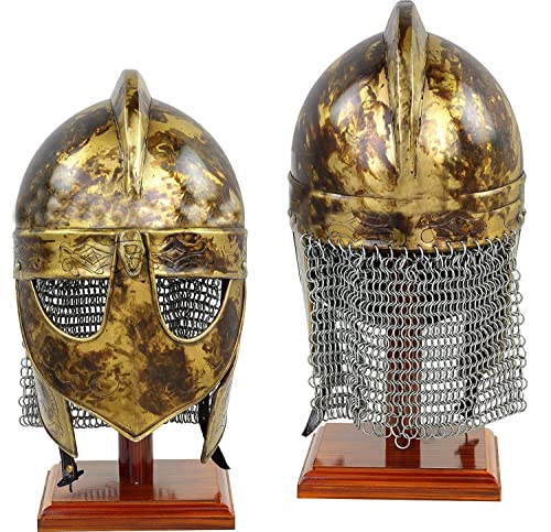 Casque de Viking médiéval en décoration de salon avec support