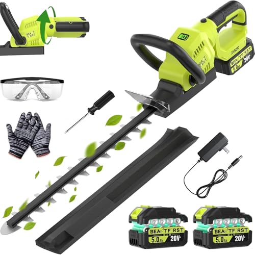 BEAUTFIRST 20V Hedge Trimmer Cordless 2x5.0Ah Battery &