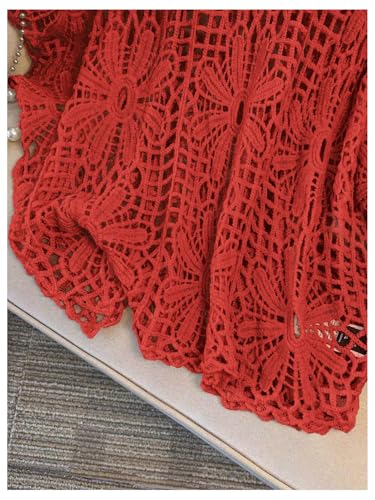 Image of MakeMeChic Women's Plus Size Crochet Boho Tops Summer Vacation Beach Cover Ups Sweater