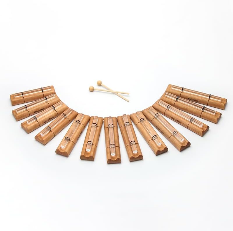 Crystal singing Chimes Set Chakra Sound Chimes for Yoga Meditation and Sound Healing (C7-B7 Set 7 pieces)
