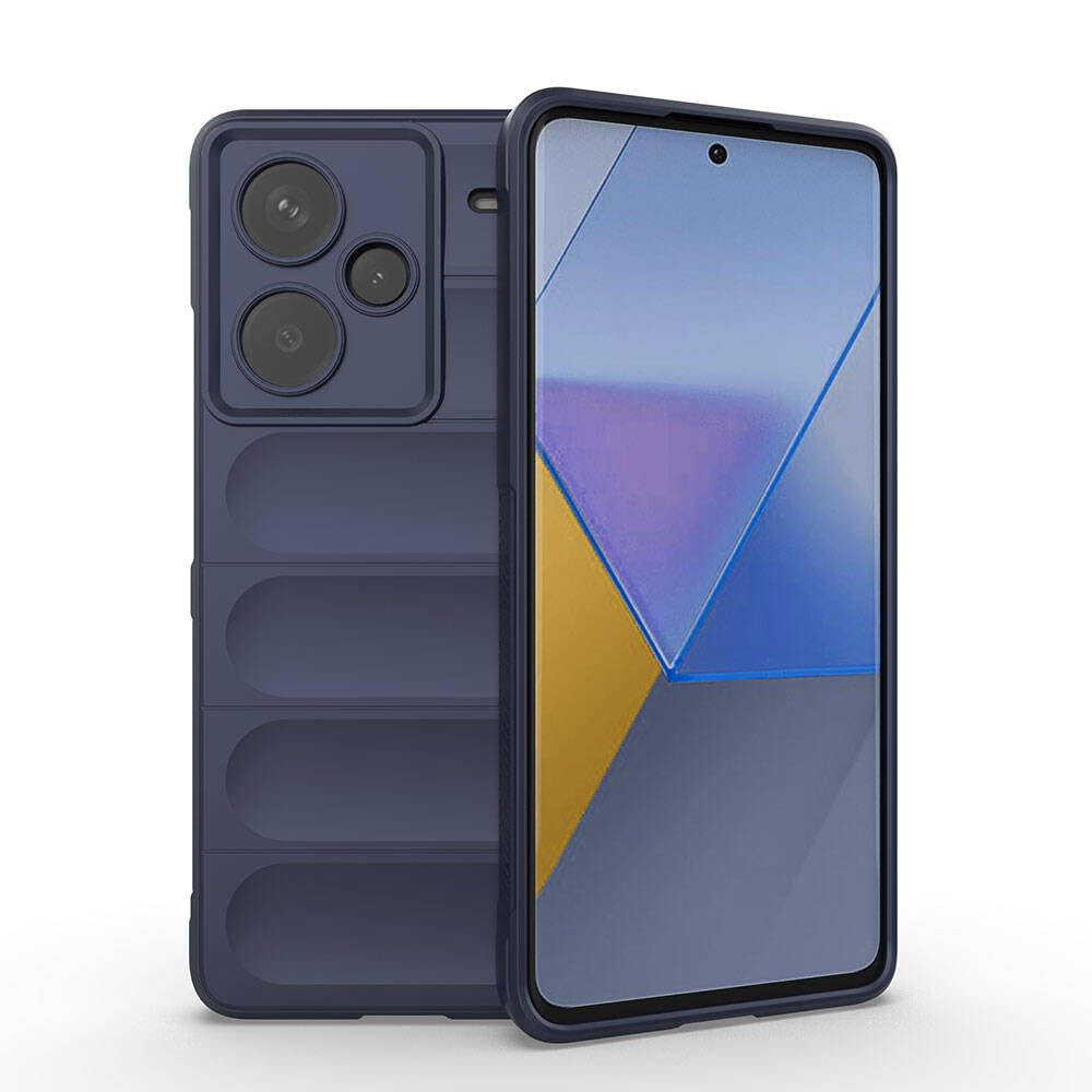 Zore Xiaomi ile uyumlu Redmi Note 13 Pro Plus 5G Kılıf Esnek TPU Oyuklu Arka Yüzey Tasarımlı Zore Etnik Silikon Kapak Lacivert