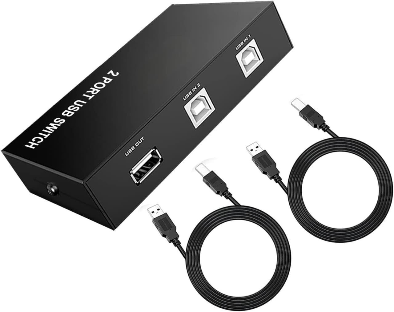 SPYTEK Printer Cable Splitter one Printer Two Computers, 2 Port USB Switch, USB 2.0 Manual Computer Printers Switch for Home Use with 2pcs Printer Cables-image-2