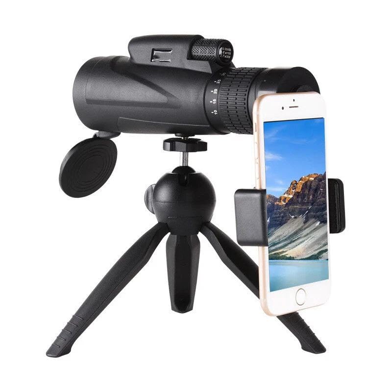 Image of 1Set, High Magnification 10-30x50 Monocular Telescope | Long Distance Zoom, Waterproof | Includes Tripod & Mobile Stand | Ideal for Birdwatching, Hunting, and Camping.