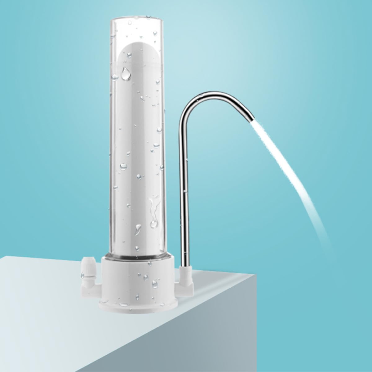 iplusmile Purificador de Agua y Filtro para Grifo de Encimera Filtro Cerámico, sin Electricidad, Material Plástico y Metal Seguro, Herramienta para Grifo de Cocina, 1 Unidad, Uso Doméstico