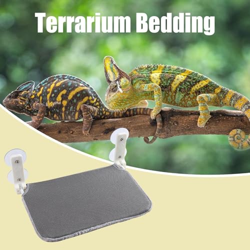 Hamaca para reptiles plegable con percha para tomar el sol y cama de PVC 7