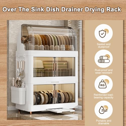 Escurreplatos multifuncional con diseño de gran capacidad para cocinas compactas 6