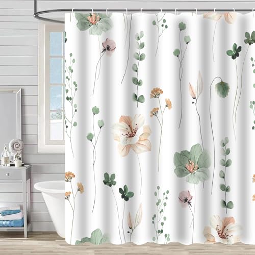 FAIRYGATE Duschvorhang Stoff Ohne Bohren Bath Curtain 180x180 cm Modern Textur Waschbar Bad Duschvorhänge Polyester Textil Wasserdicht Duschvorhang für Badewanne mit 12 Hake B8116