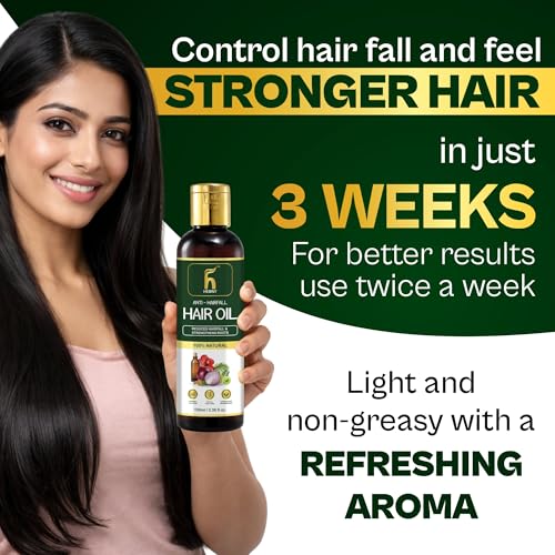 Image of Anti Hairfall Hair Oil For Men & Women | Promotes Hair Growth & Reduces Hair Fall | With Hibiscus, Almond,Castor, Amla, Neem,Coconut and Bhringraj Oil | | 100 ml