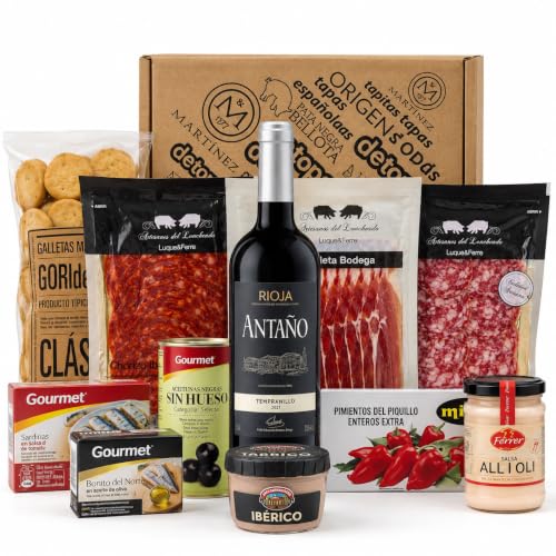 Präsentbox - Ein Tapas-Abend für Zwei - Spezialitäten aus Spanien - Geschenk-Idee für Gourmets...