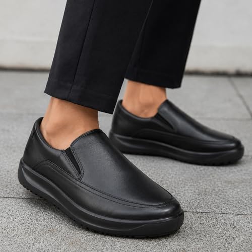 Image of Ergon Denver Genuine Leather Men's Formal Slip-On Shoes | Available in Black, Tan & Tan Napa | Cushioned Comfort | Office, Business Sizes UK 6-11