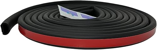 Miniatura 2 de ESI Sello multiusos de goma de espuma EPDM en forma de D (0.687 pulgadas de altura 0.875 pulgadas de ancho 25 pies de longitud) con 3M 4011, burlete