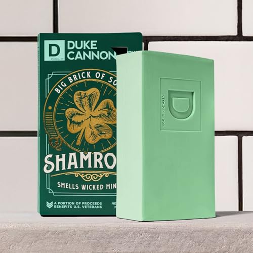 Image of Duke Cannon Big Arse Brick of Soap - Shamrock, 10 oz - Triple-Milled, Long-Lasting Bar Soap with Wicked Minty Scent, Limited Edition (Pack of 3)