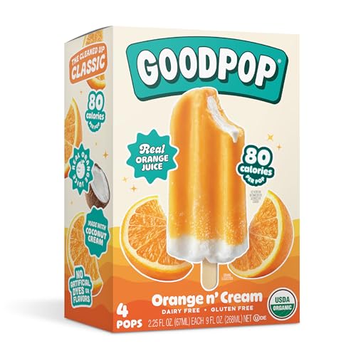 GOODPOP - Dairy Free Orange & Cream Bars - Non-GMO, Gluten Free, 4 Count
