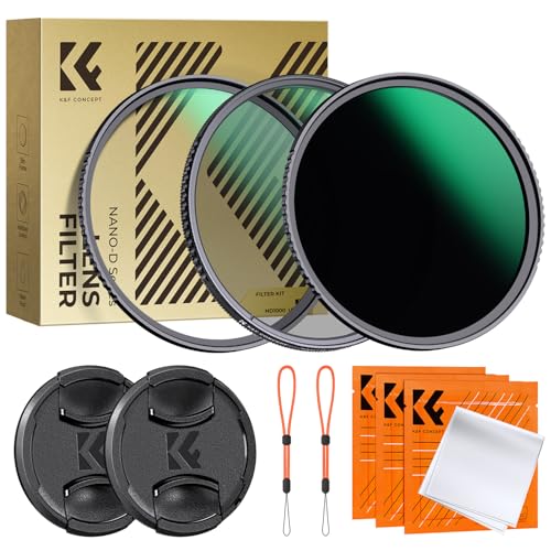 Filtre UV CPL ND1000 K&F CONCEPT D Série 62mm avec bouchons et chiffons