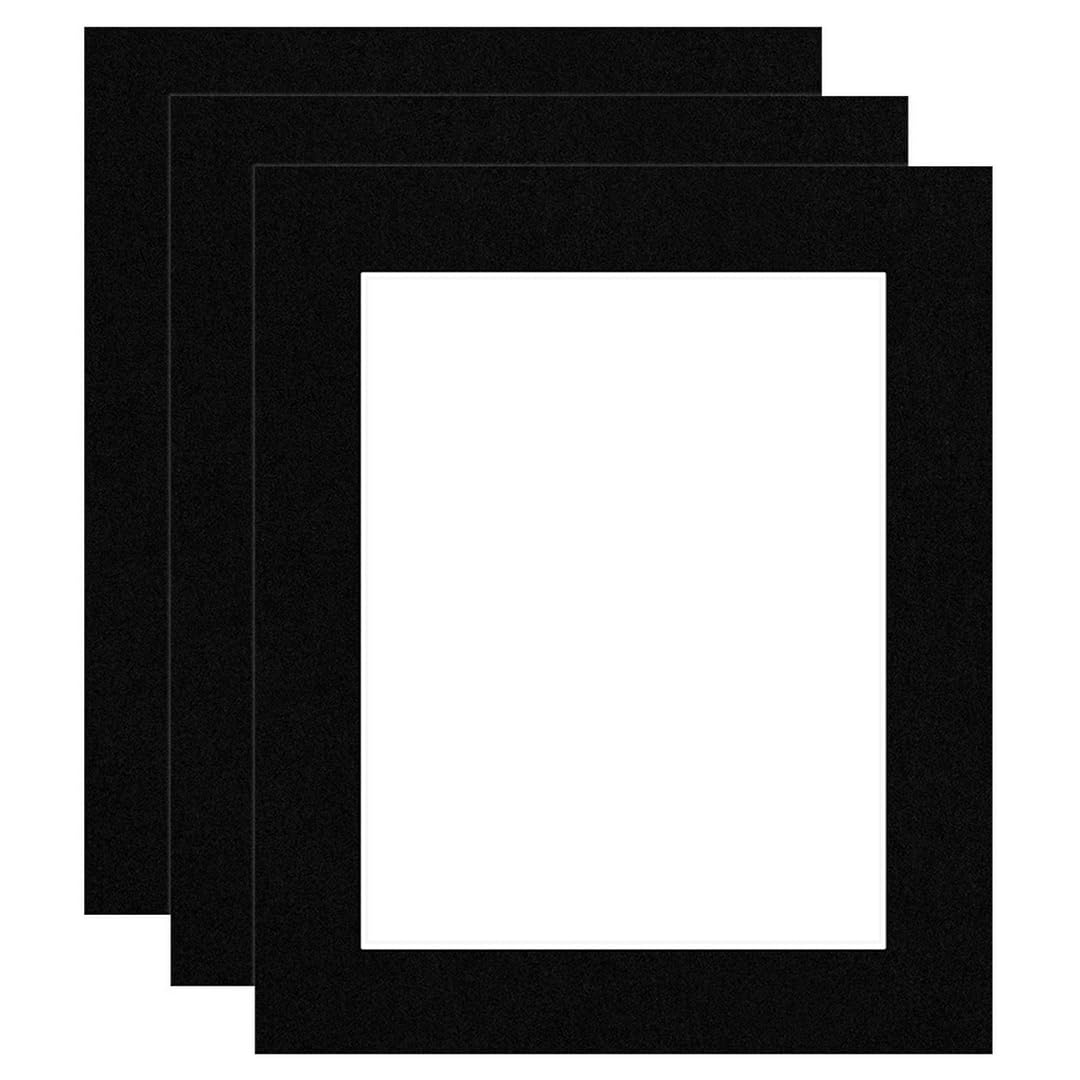 Procut Global 12x10" Black Picture Mounts Board to Fit 9x7" Aperture Size - Photo Mount Card Ideal for Prints, Artwork, Crafts & Certificates - Sizes & Colors Available - Pack of 3 โ image 1